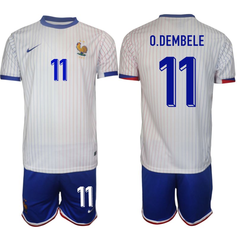 Men 2024-2025 Season France away White 11 Soccer Jersey